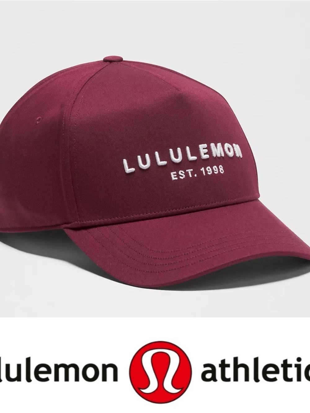 lululemon athletica Maroon Baseball Cap with White Logo